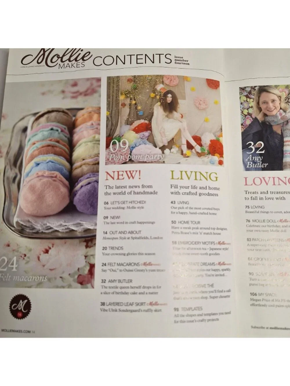 Mollie Makes Issue 14 2012 Magazine Felted Macrons Handmade Fun DIY Projects - Picture 3 of 12